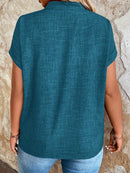 Blusa Feminina Com Gola V E Manga Morcego Janayna Plus Size