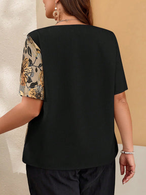 Blusa Feminina Manga Curta Com Botões Frontais Jasmira Plus Size
