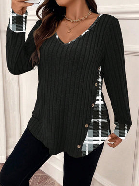 Blusa Mirtha Plus Size – Estilo e Conforto com Toque Xadrez Sofisticado