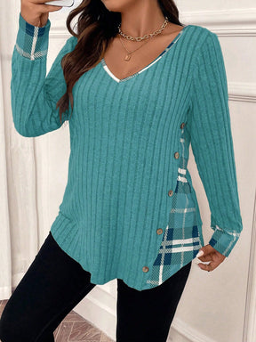 Blusa Mirtha Plus Size – Estilo e Conforto com Toque Xadrez Sofisticado