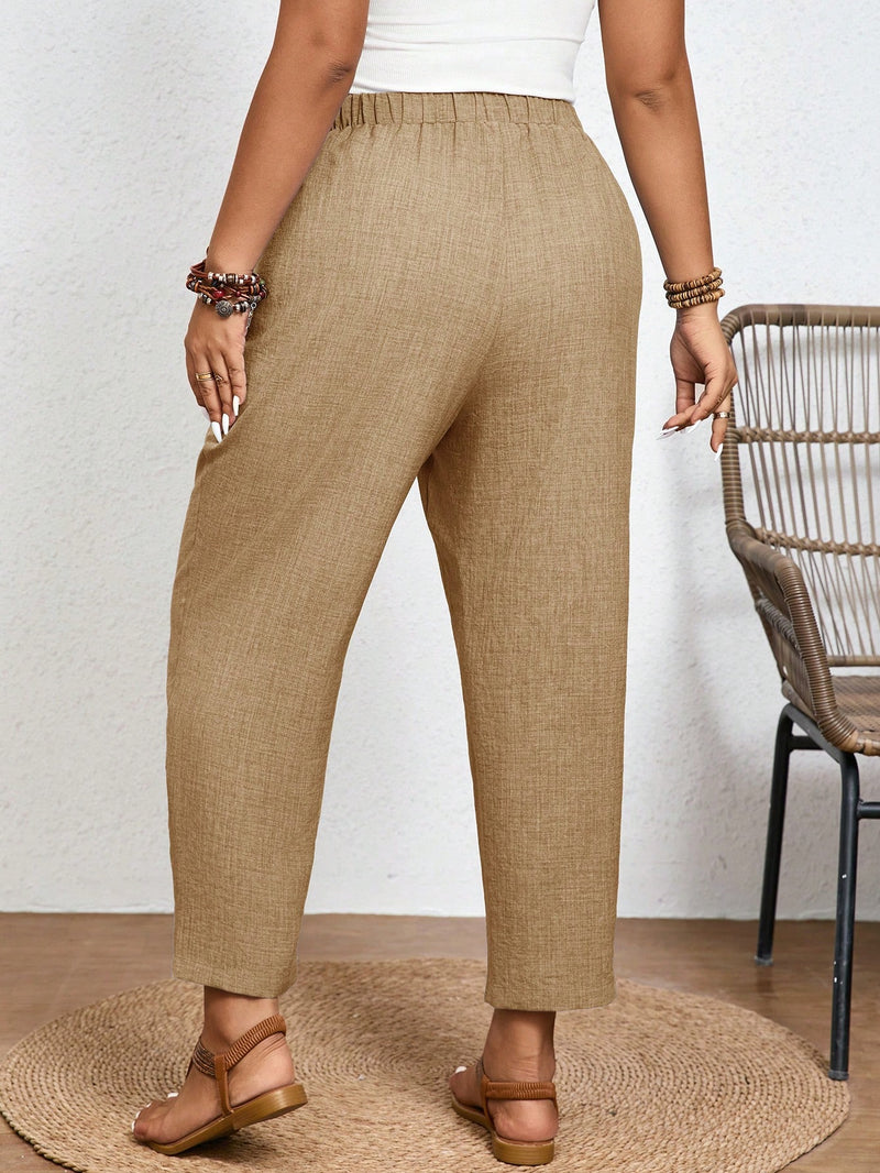 Calça Feminina Com Elastico Na Cintura Lídia Plus Size