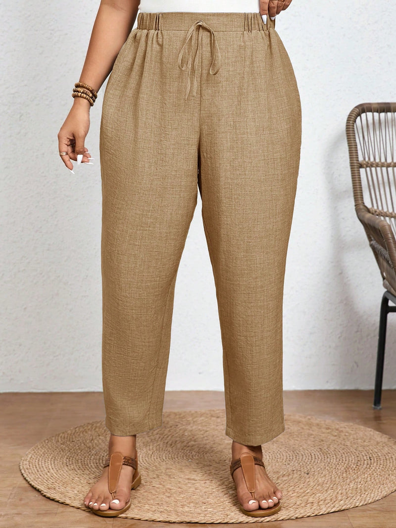 Calça Feminina Com Elastico Na Cintura Lídia Plus Size
