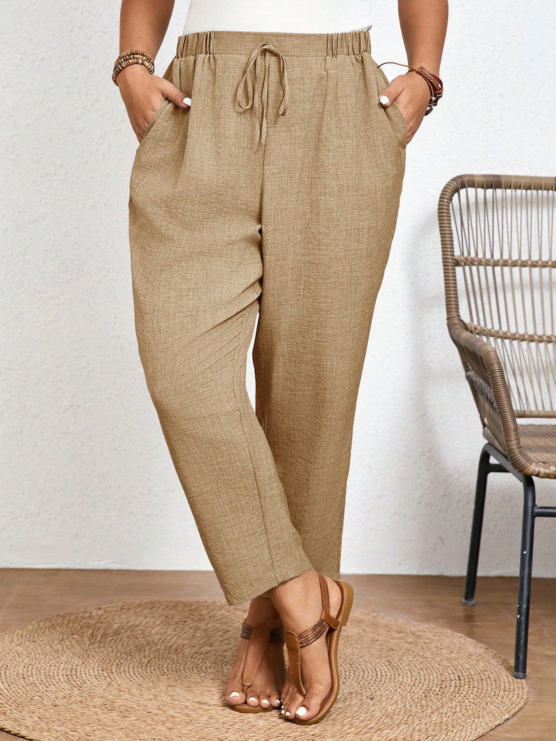 Calça Feminina Com Elastico Na Cintura Lídia Plus Size
