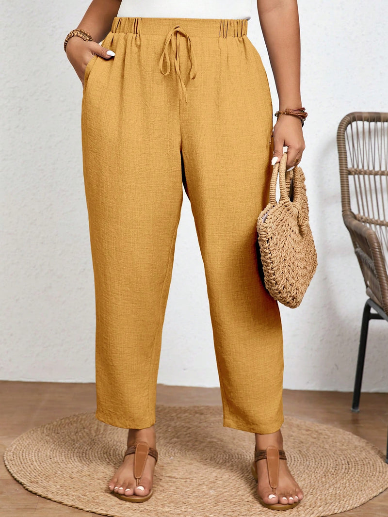 Calça Feminina Com Elastico Na Cintura Lídia Plus Size