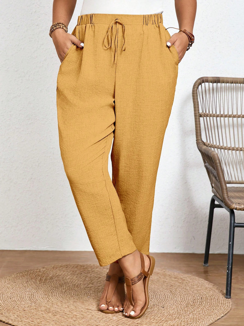 Calça Feminina Com Elastico Na Cintura Lídia Plus Size