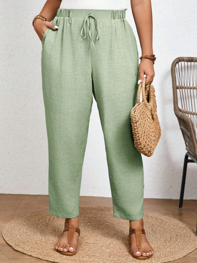 Calça Feminina Com Elastico Na Cintura Lídia Plus Size