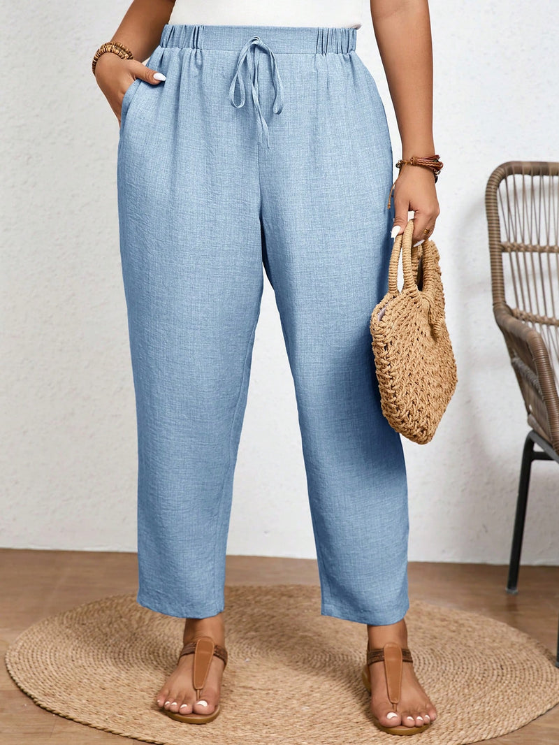 Calça Feminina Com Elastico Na Cintura Lídia Plus Size