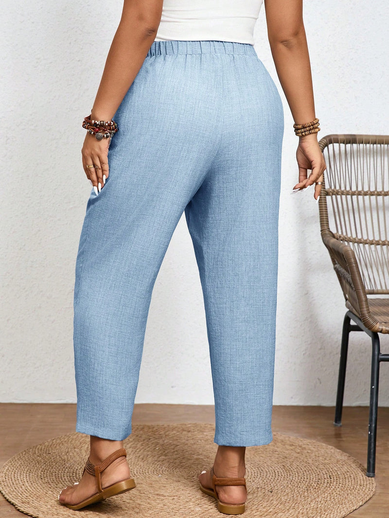 Calça Feminina Com Elastico Na Cintura Lídia Plus Size
