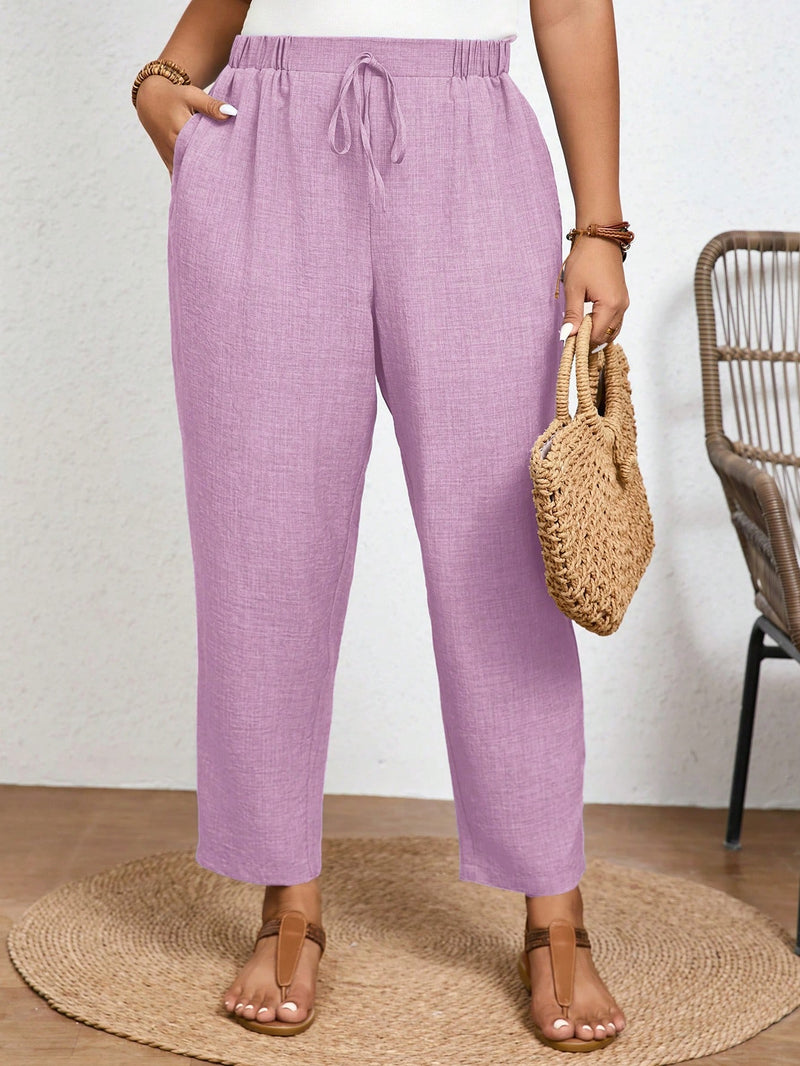 Calça Feminina Com Elastico Na Cintura Lídia Plus Size
