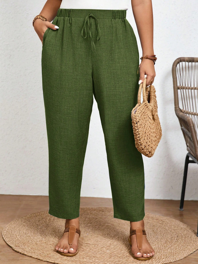 Calça Feminina Com Elastico Na Cintura Lídia Plus Size