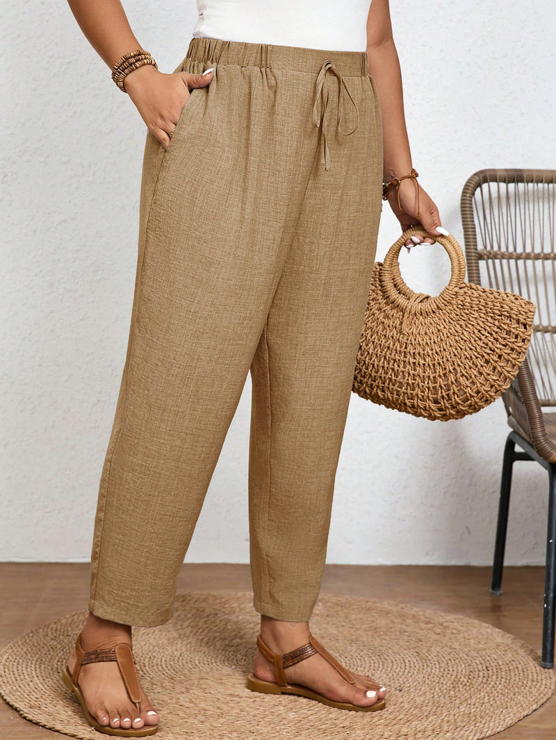 Calça Feminina Com Elastico Na Cintura Lídia Plus Size