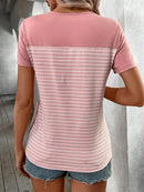 Camisa Feminina Listrada com Detalhe De Botão - Doralice