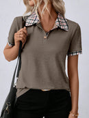 Camisa Feminina Listrada Com Botões Frontais - Leoni