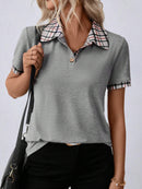 Camisa Feminina Listrada Com Botões Frontais - Leoni