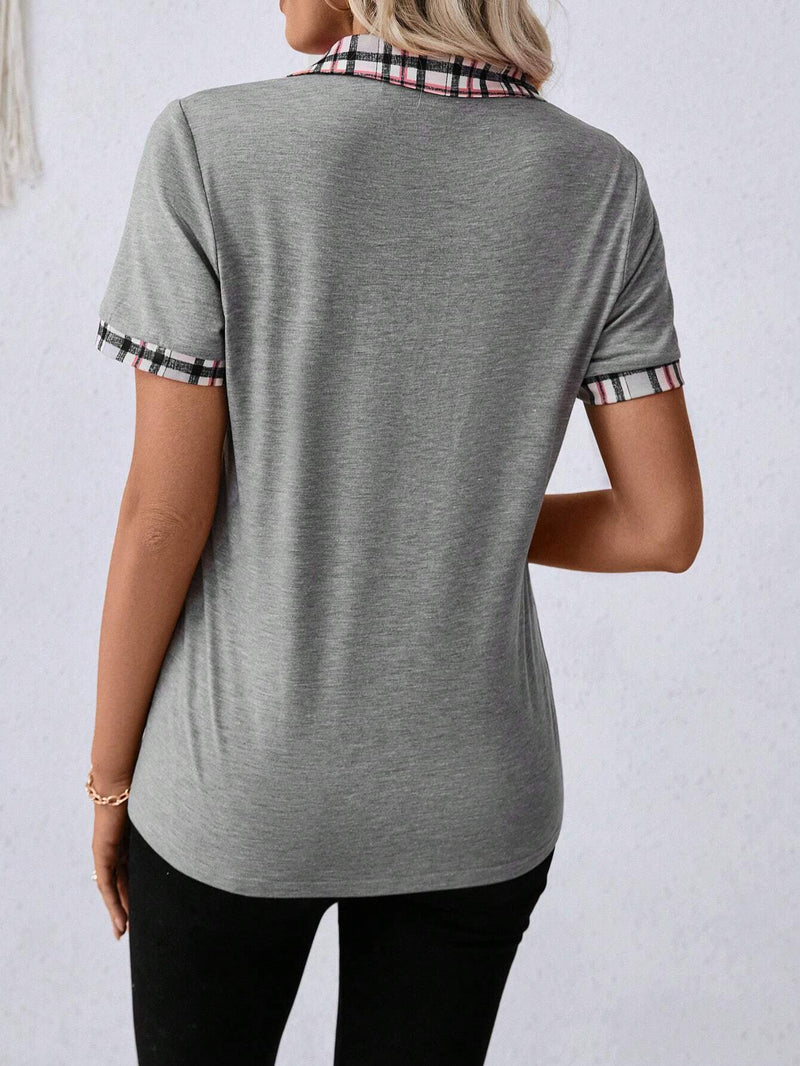 Camisa Feminina Listrada Com Botões Frontais - Leoni
