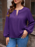 Camisa Feminina lisa manga longa Gracia. Plus Size