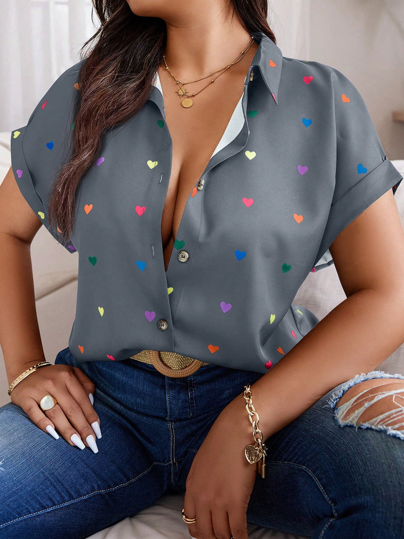 Camisa Feminina manga morcego e botões frontais Bianca. Plus Size