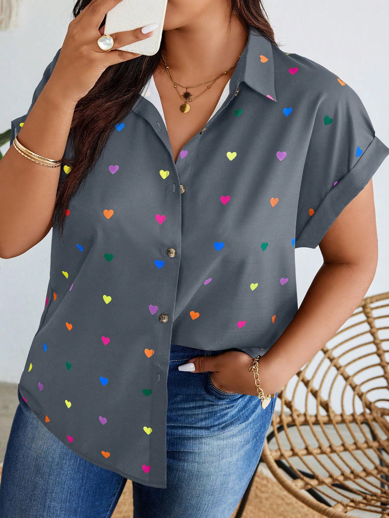 Camisa Feminina manga morcego e botões frontais Bianca. Plus Size