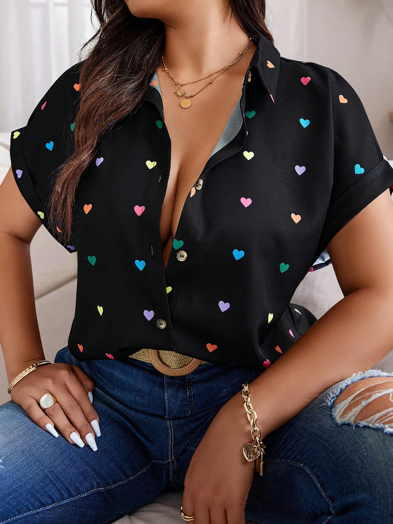 Camisa Feminina manga morcego e botões frontais Bianca. Plus Size