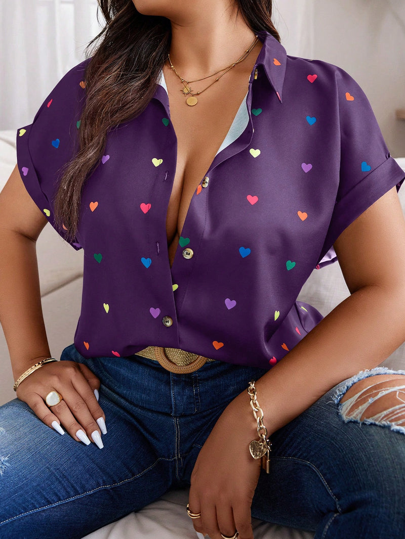 Camisa Feminina manga morcego e botões frontais Bianca. Plus Size