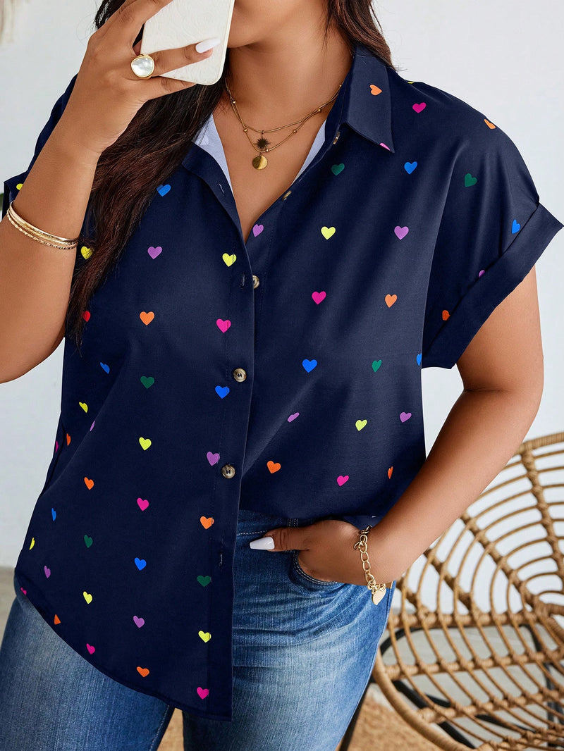 Camisa Feminina manga morcego e botões frontais Bianca. Plus Size