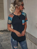 Camisa Feminina Estilo Casual com Detalhes em Blocos de Cor - Jaqueline