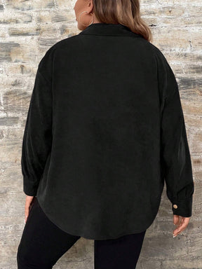 Camisa Feminina casual com botão frontal - Calyra. Plus Size