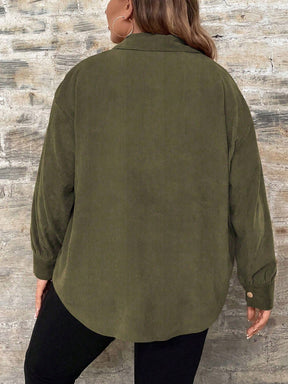 Camisa Feminina casual com botão frontal - Calyra. Plus Size