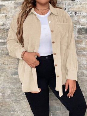 Camisa Feminina casual com botão frontal - Calyra. Plus Size