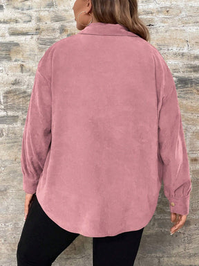 Camisa Feminina casual com botão frontal - Calyra. Plus Size