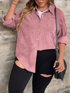 Camisa Feminina casual com botão frontal - Calyra. Plus Size