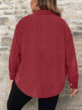 Camisa Feminina casual com botão frontal - Calyra. Plus Size