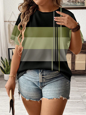 Camisa Feminina com Detalhe em Listras Verticais e Design Casual - Amélia. Plus Size