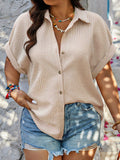 Camisa Feminina Manga Morcego E Botões Frontais Bianca Plus Size