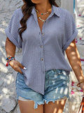 Camisa Feminina Manga Morcego E Botões Frontais Bianca Plus Size