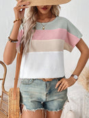 Camisa feminina com Bloco de Cores e Contraste Fresco - Camila
