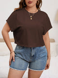 Camiseta Cropped Feminina Manga Morcego - Daian  Plus Size