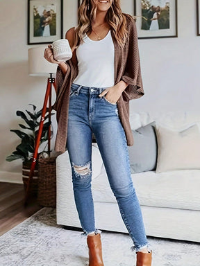 Cardigan Feminina Folgada com Mangas Morcego - Amelia. Plus Size