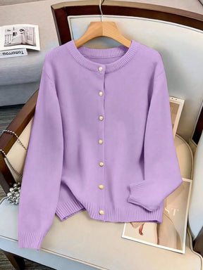 Cardigan Feminina de Manga Longa Gola Redonda - Jaky. Plus Size