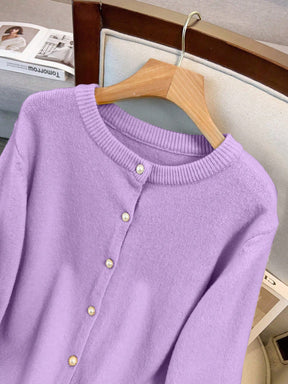 Cardigan Feminina de Manga Longa Gola Redonda - Jaky. Plus Size