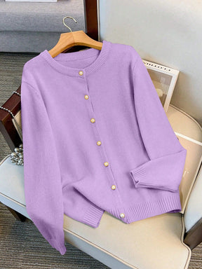 Cardigan Feminina de Manga Longa Gola Redonda - Jaky. Plus Size