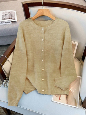 Cardigan Feminina de Manga Longa Gola Redonda - Jaky. Plus Size