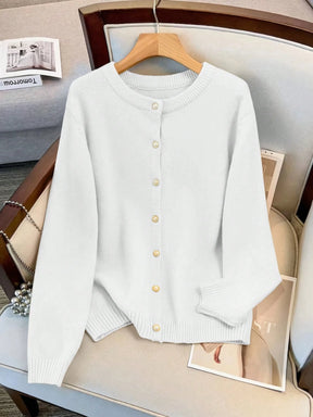 Cardigan Feminina de Manga Longa Gola Redonda - Jaky. Plus Size