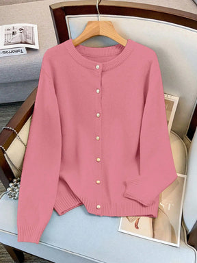 Cardigan Feminina de Manga Longa Gola Redonda - Jaky. Plus Size
