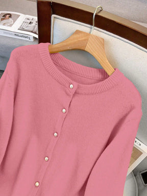 Cardigan Feminina de Manga Longa Gola Redonda - Jaky. Plus Size