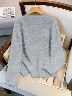 Cardigan Feminina de Manga Longa Gola Redonda - Jaky. Plus Size