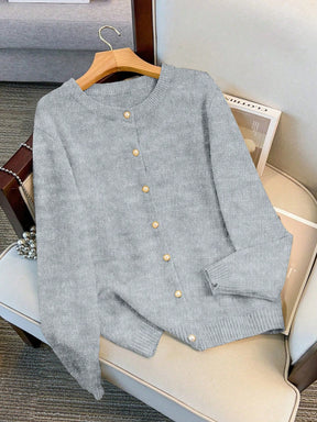 Cardigan Feminina de Manga Longa Gola Redonda - Jaky. Plus Size