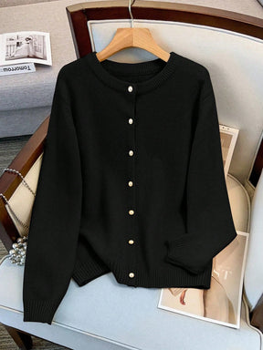 Cardigan Feminina de Manga Longa Gola Redonda - Jaky. Plus Size