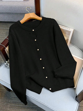 Cardigan Feminina de Manga Longa Gola Redonda - Jaky. Plus Size