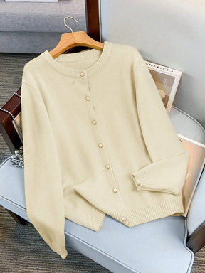 Cardigan Feminina de Manga Longa Gola Redonda - Jaky. Plus Size